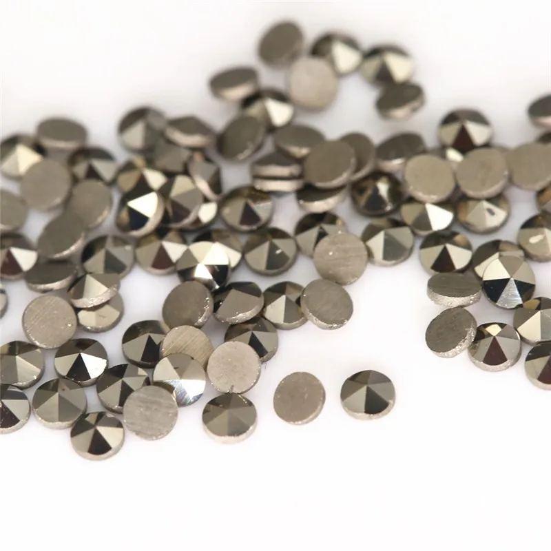 50pcs/lot 1.0mm-2.0mm Round Cut Flat Back Loose Natural Marcasite Stone For DIY Jewelry Gems