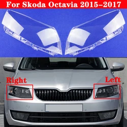 Car Front Headlight Cover For Skoda Octavia 2015-2017 Auto Headlamp Lampshade Lampcover Head Lamp light Covers glass Lens Shell