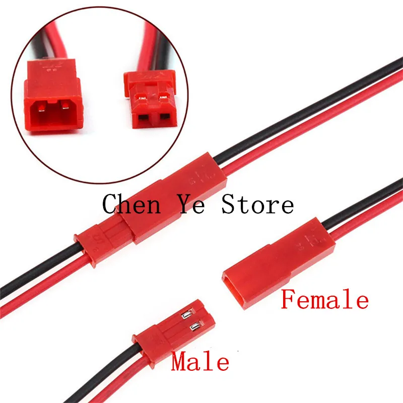 Conector de enchufe JST, 100 pares, 22 AWG, 2,54 MM, 2 pines, macho, hembra, Cable para tira de lámpara LED, batería de Juguetes RC 150mm