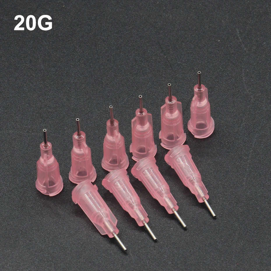 100Pcs Lengte 23.5Mm Precision Gepassiveerd S.S. Doseer Tip Met Pp Safetylok Hub, 0.5 "Tubing Lengte Lijm Dispenser Naalden