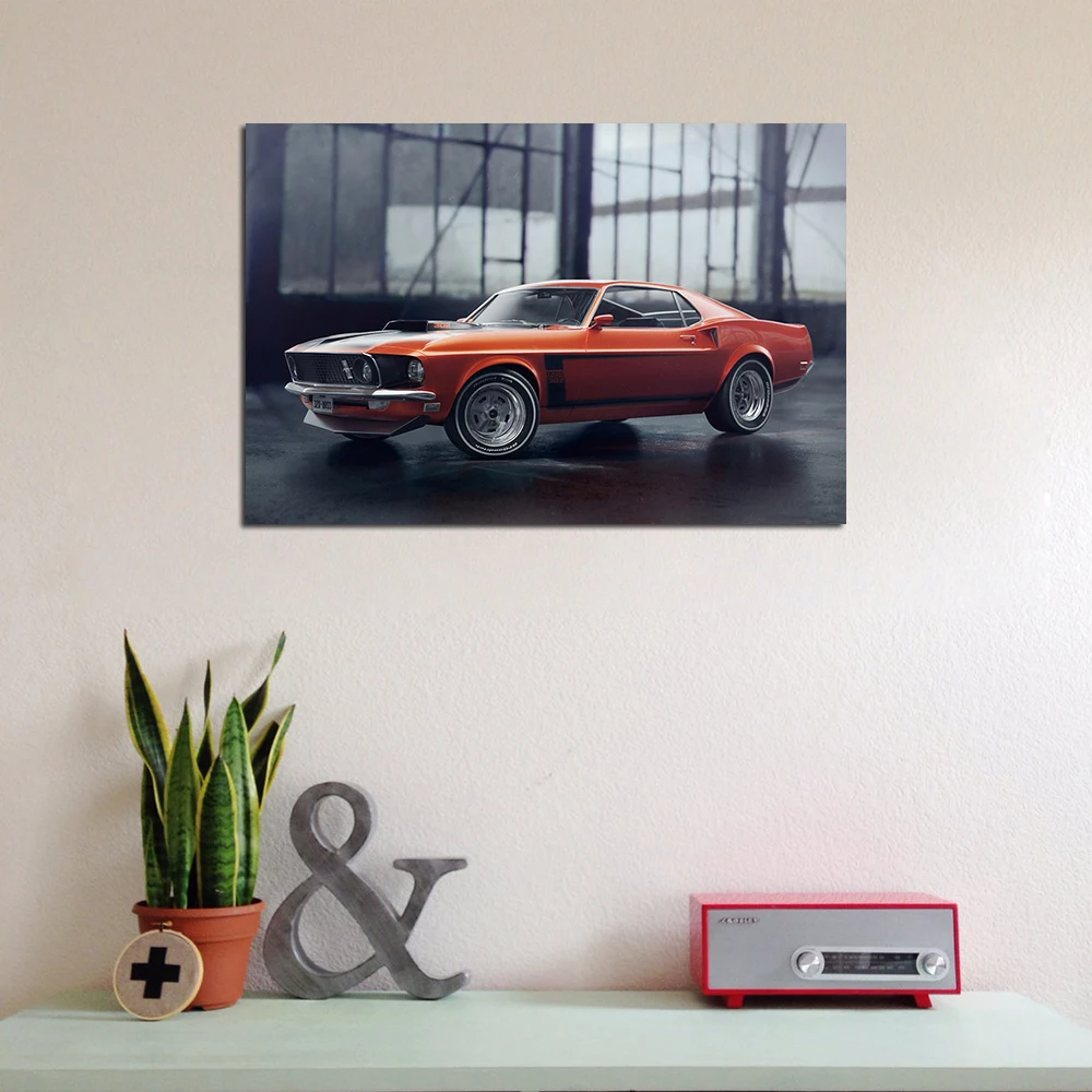 Muscle Car Mustang Boss 302 Poster and Print Wall Art Canvas Painting Wall Picture For Living Room Decor Home Decoration