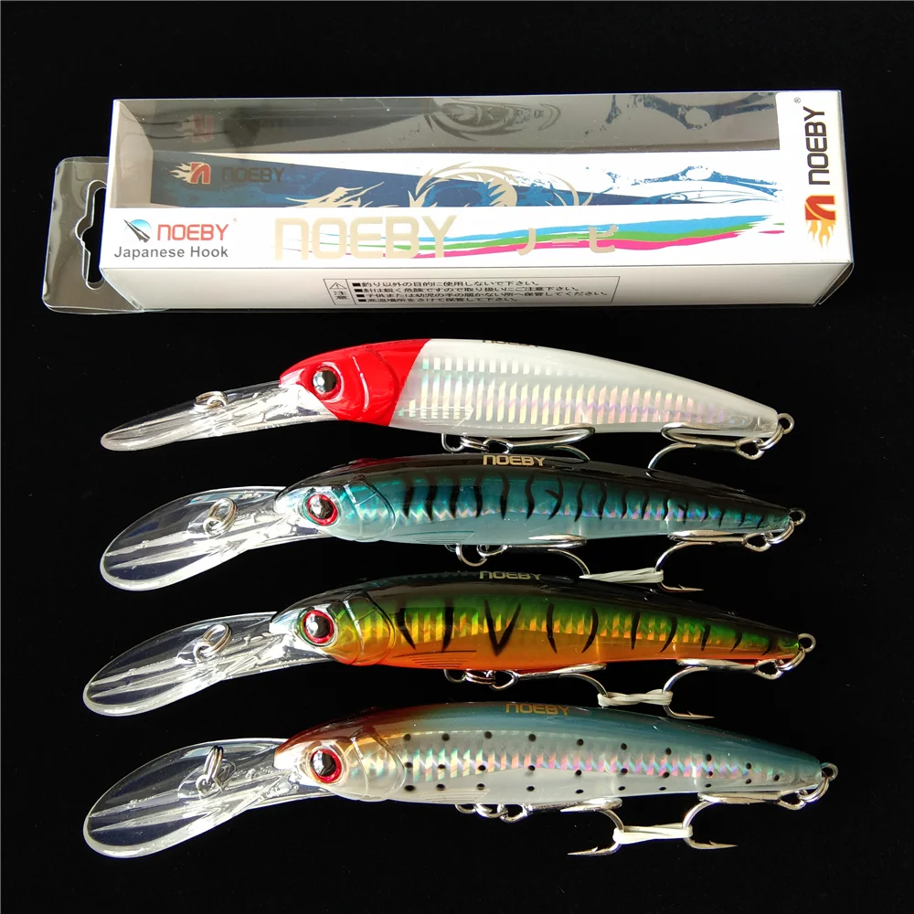 Noeby 4pcs 14cm/52g Long Casting Fishing Lure Hard Bait Wobblers Crankbaits Bass Pike Professional Minnow