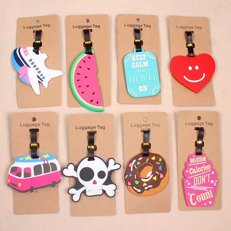 Cute Plane Watermelon Luggage Tag Travel Accessories Silica Gel Suitcase ID Addres Holder Baggage Boarding Tag Portable Label