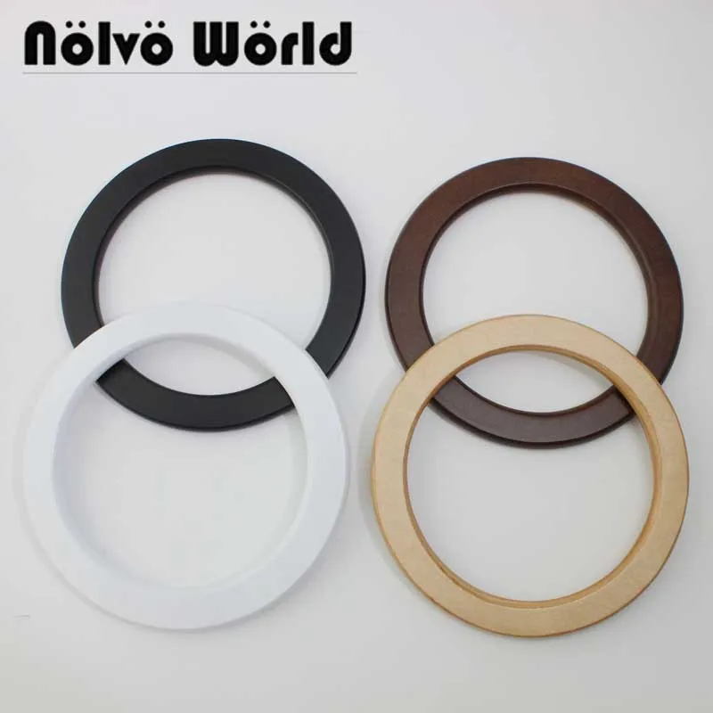 

4-10 pieces 14cm Tabular White Circle Wood handles for Handmade bags,high quality Wood Purse Hand Bag Ring Handles