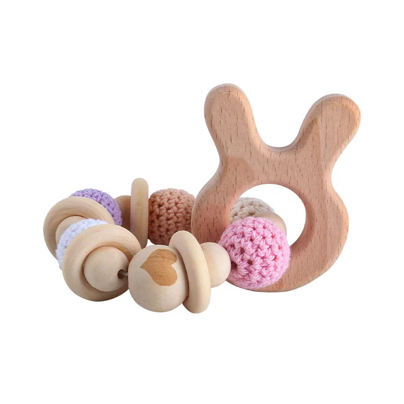 Montessori Wooden Baby Toys Rattle Educational Newborns Toy Rattle Baby Games Toys Developing Toys For Babies 0 12 Months