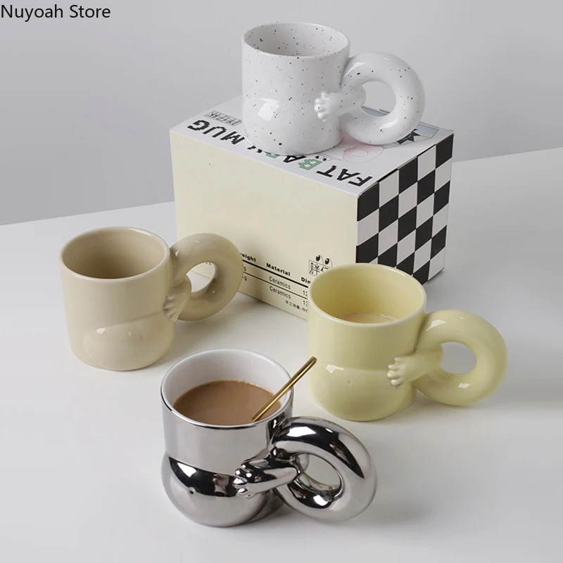 Creative 290ml Ceramic Mug Home High-value Drinkware Coffee Cup 290ml Drinking Cup Living Room Desktop Decoration Accessories