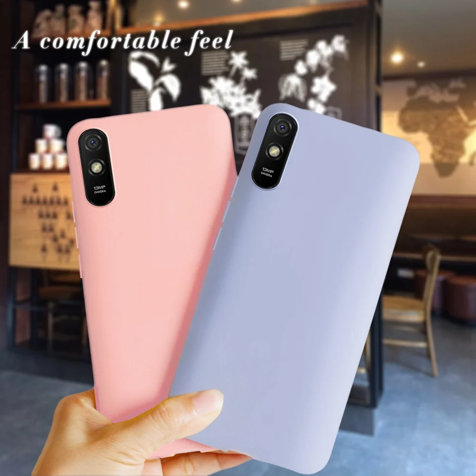 Liquid Silicon Case For Xiaomi Redmi 9A Redmi9a Full Protection Soft Tpu Back Cover for Redmi 9A Redmi9a Bumper Phone Coque 6.53