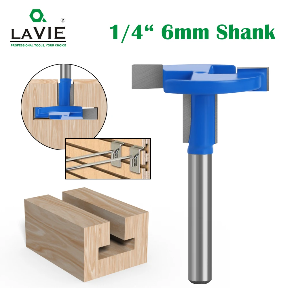 LAVIE 생크 더브테일 조인트 라우터 비트 세트, 목공 조각 비트, 목재용 밀링 커터, 14 도, 6mm, 7 개 