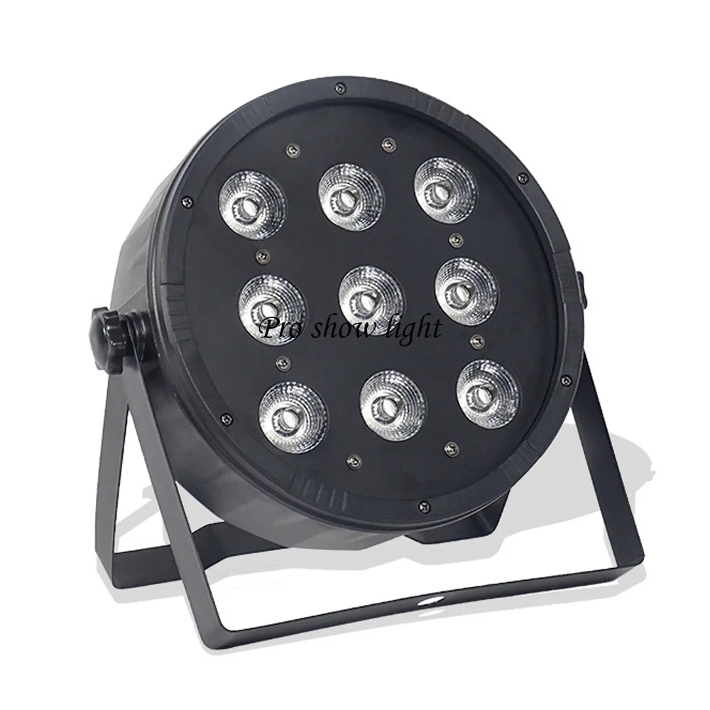 Attrezzature per DJ LED Par Light 9X12W RGBW 4IN1 Flat LED Par Wash Disco Party Light DMX 512 Controller Dj per Christmas Wedding Club