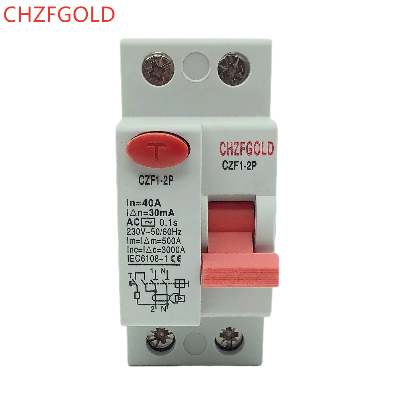 AC 2P 16A 10mA 30mA 6KA RCCB RCD 110V 230V interruttore corrente residuo interruttore differenziale interruttore di sicurezza CHZFGOLD