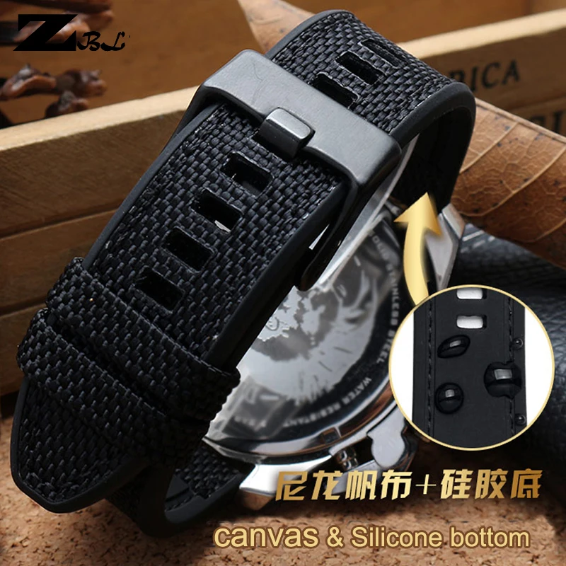 Canvas Resin Double-layer strap watchband 24mm 26mm 28mm Watch band for Diesel DZ4500 DZ7420 DZ4506 silicone watch bracelet