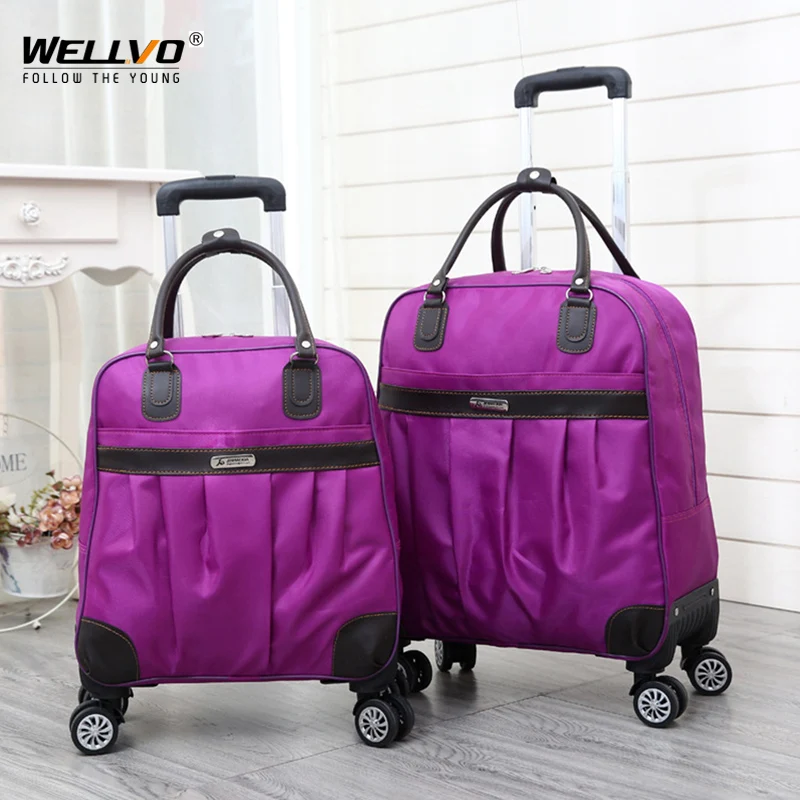 Borse Trolley da donna borsa da viaggio femminile con ruota borsone in Nylon impermeabile porta a mano borse con ruote valigie XA758ZC