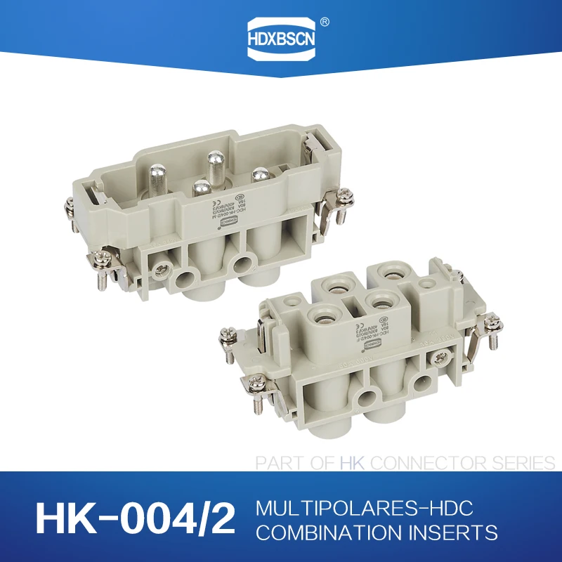 HDXBSCN Industrial rectangular Heavy Duty Connector HDC HK-004/0, HK-004/2 Combination Inserts