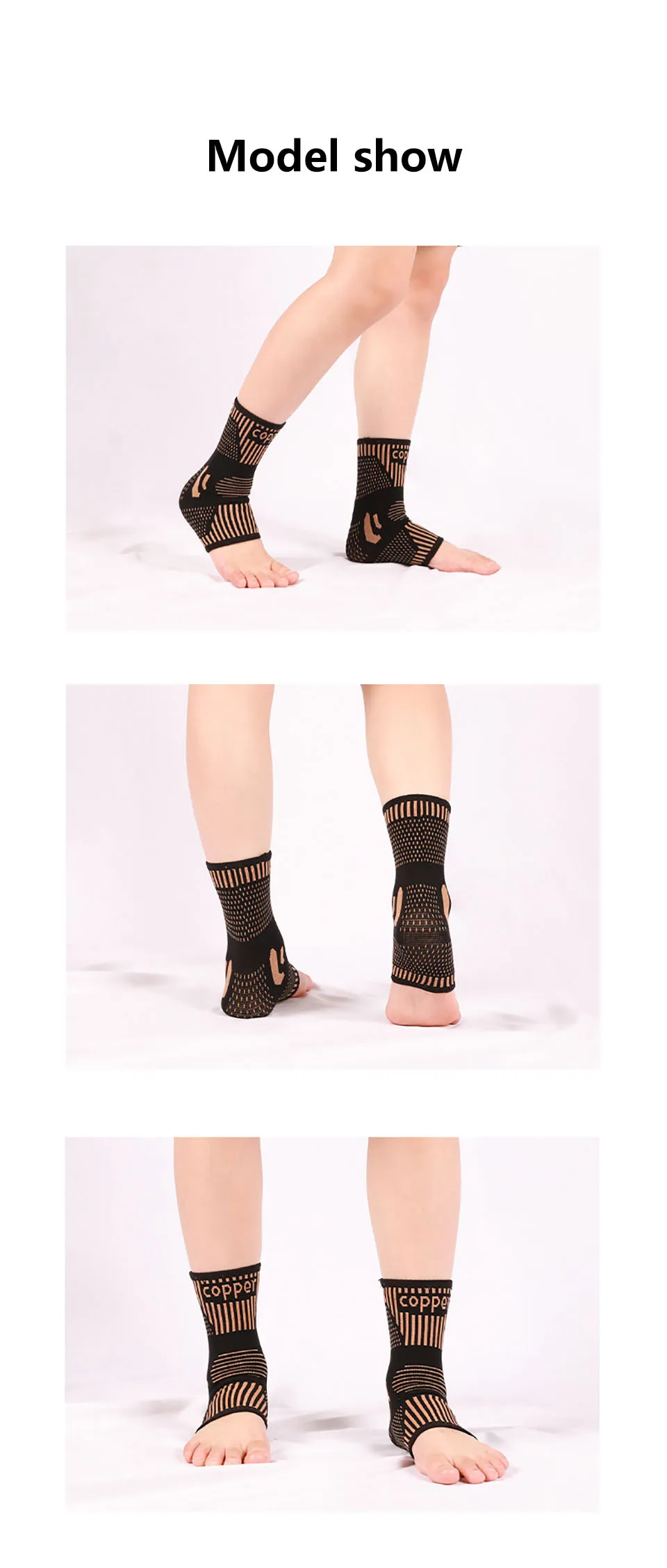AOLIKES 1PCS Kupfer Ankle Brace Ankle Compression Sleeve Ankle Support Fuß Brace Für Verstauchten Knöchel, Schwellungen, laufschuhe, Sport – Detail 8