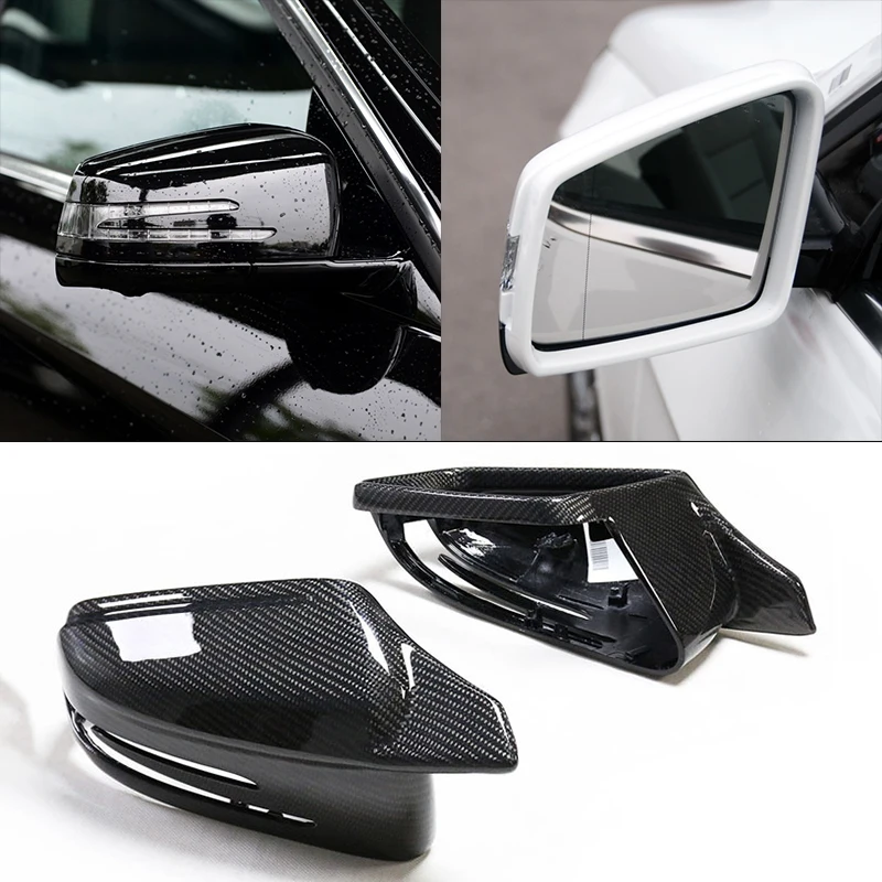 

2pcs Carbon Fiber Horns type rearview mirror shell For Benz W176 W246 W212 W204 C117 X156 X204 W221 C218 A B C E S CLA GLA GLK