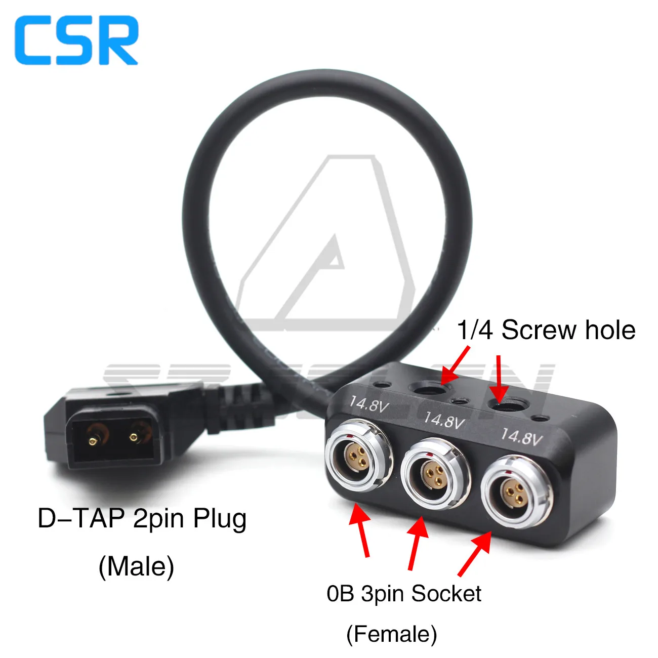 

DTAP to RS 3pin Female Hub Adapter Splitter for Camera Power Supply Distributor, three way splitter