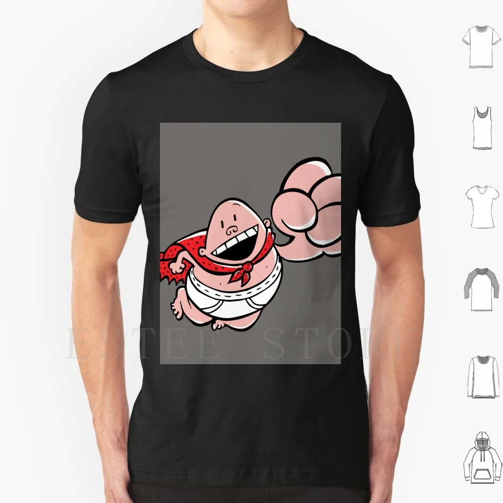 Captain Underpants Box-Grey T Shirt Cotton Men DIY Print Retro Vintage Nostalgic Comic Cartoon Children Novel Series American