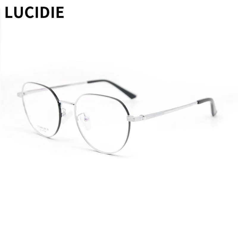 LUCIDIE 2021 New Titanium Clear Lens Glasses Frame Men Women Unisex Eyeglasses Fashion Myopia Optical Oversized Computer Eyewear