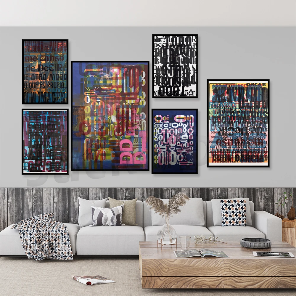 Ro Barragan,_Words on Blue ,Exhibition Poster,wall art,pop art,home office decor,Fine Art Giclee Print in various sizes