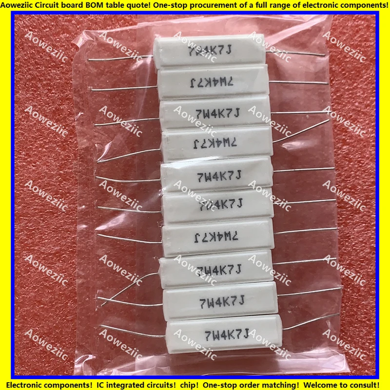 10 Cái/lốc 7W4K7J 7W4.7K 7W4700ΩJ SQP Ngang Xi Măng Chống 7W4700ohm Gốm Chống Độ Chính Xác ± 5% Công Suất Kháng