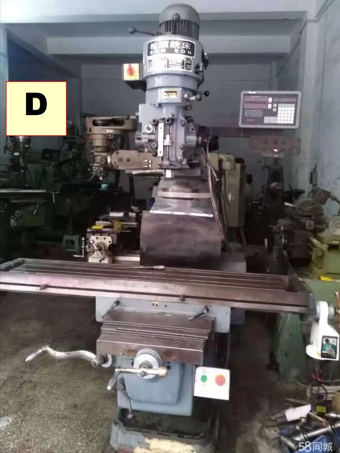 Fresadora usada 5H X eje Z, alimentación automática, 3 ejes, pantalla digital LED DRO