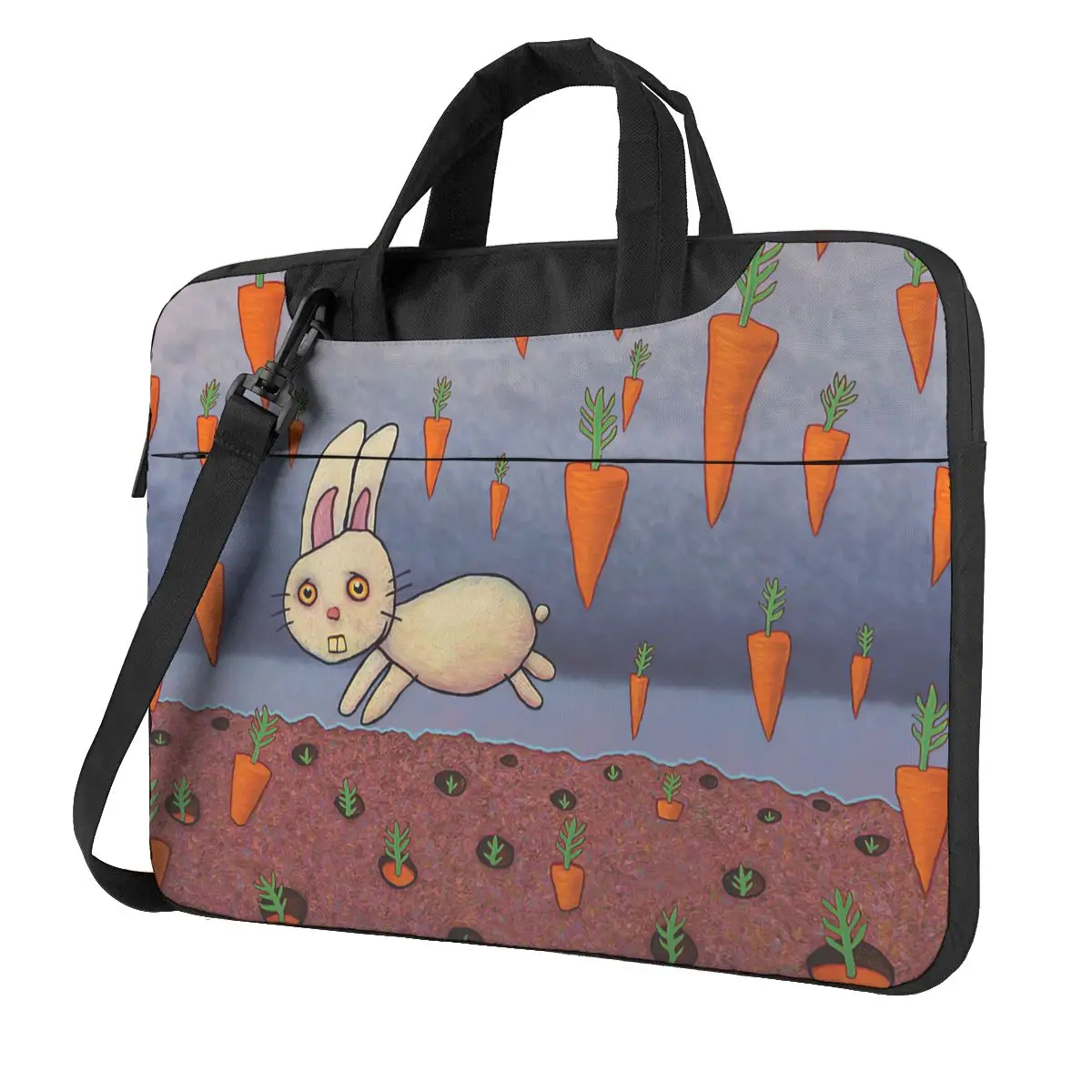 

Raining Carrots Funny Laptop Bag Case Protective Vintage Computer Bag Bicycle Crossbody Laptop Pouch