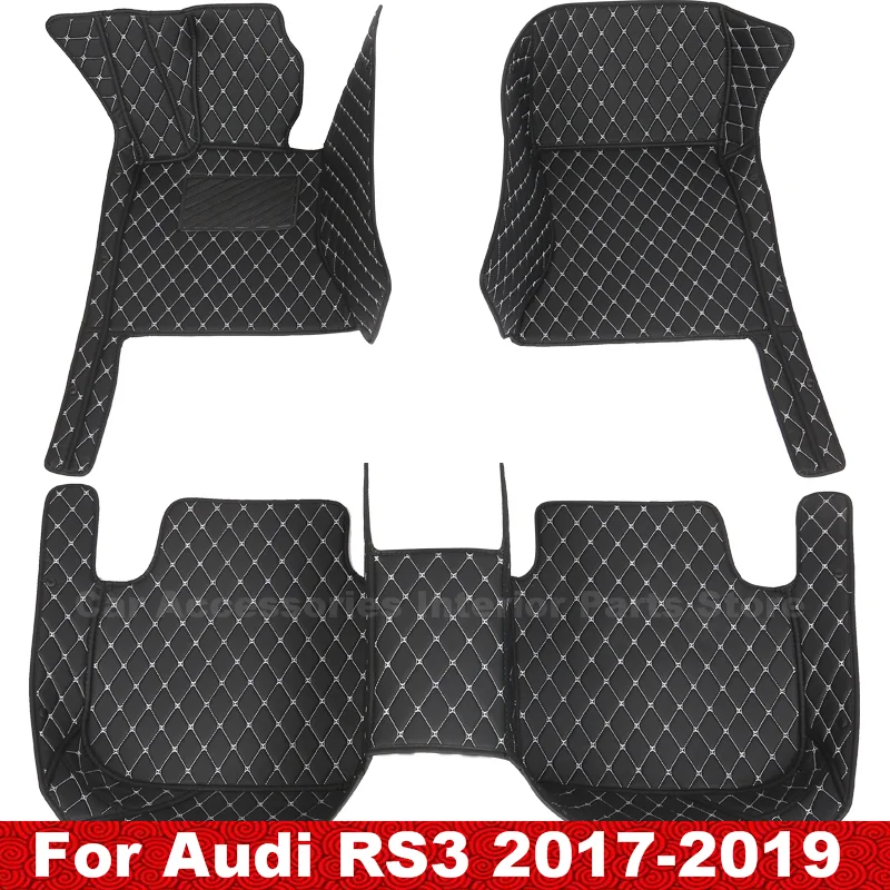 

Car Floor Mats For Audi RS3 RS 3 2019 2018 2017 Custom Car Accessories Interior Parts Waterproof Anti-Dirty Carpets Car Mats