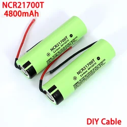 3.7V ncr1700t akumulator litowo-jonowy 4800mAh 21700 15A 5C szybkość rozładowania trójskładnikowych baterii litowych DIY kabel spawalniczy