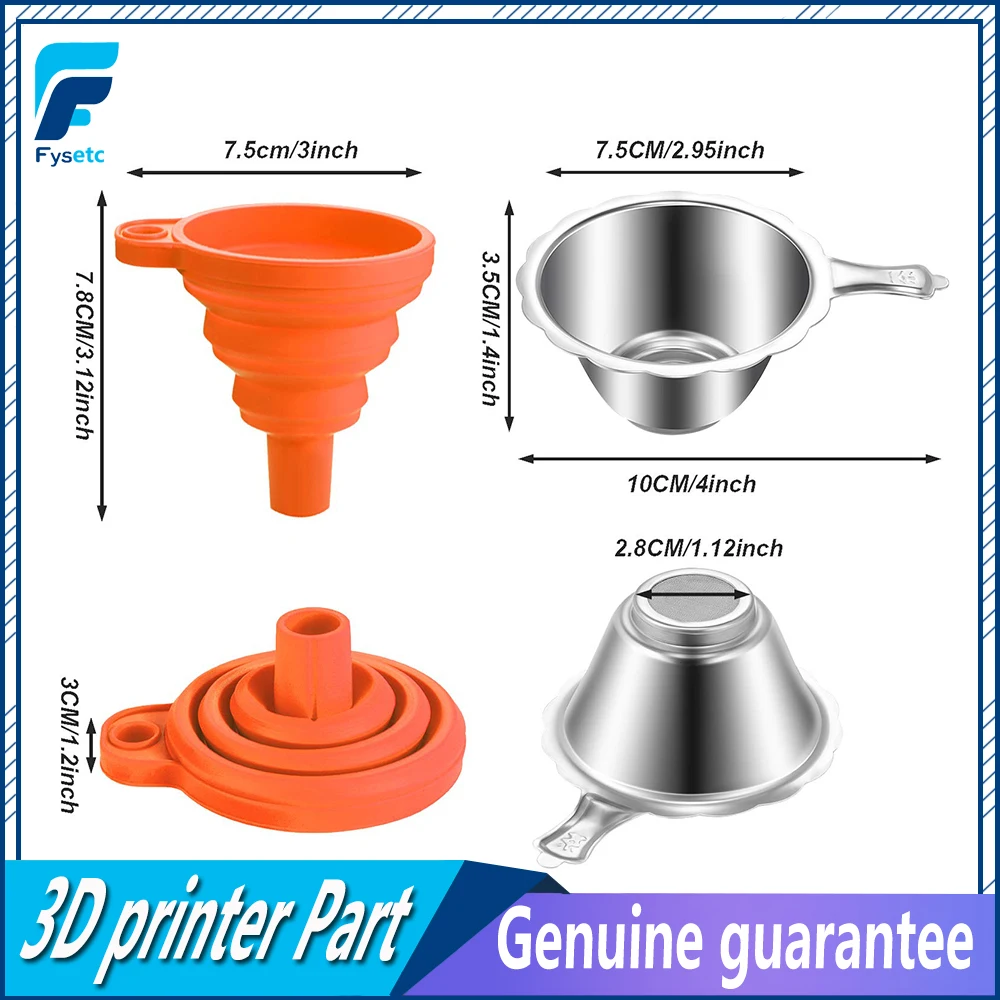 3D Printer Resin Filter Stainless Resin Filter Cup Silicone Funnel  Other options for 3D Printer