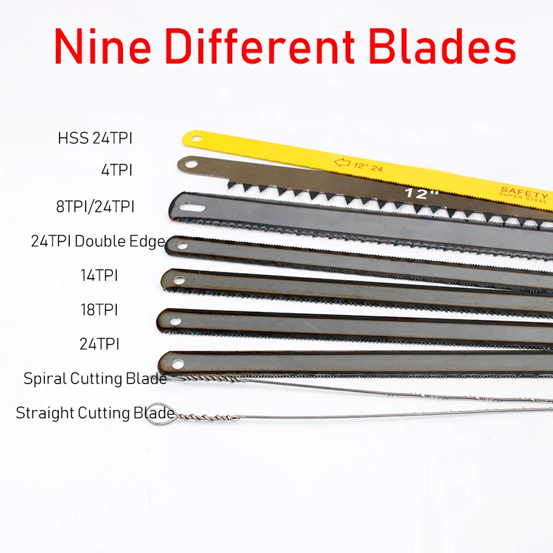 Multipurpose Boxed Saw Blades 12-inch Multi-purpose Hacksaw Replacement Metal Blade Saw Sets for Multiple Materials