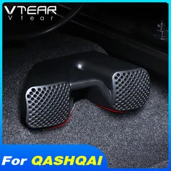 Vtear for Nissan Qashqai J11 Dualis 2 air outlet cover car accessories rear under seat interior air vent net frame part 2019