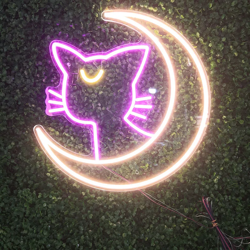 

Anime -Sailor Moon Luna cat bedroom/game room/living room wall decor art LED Neon Sign