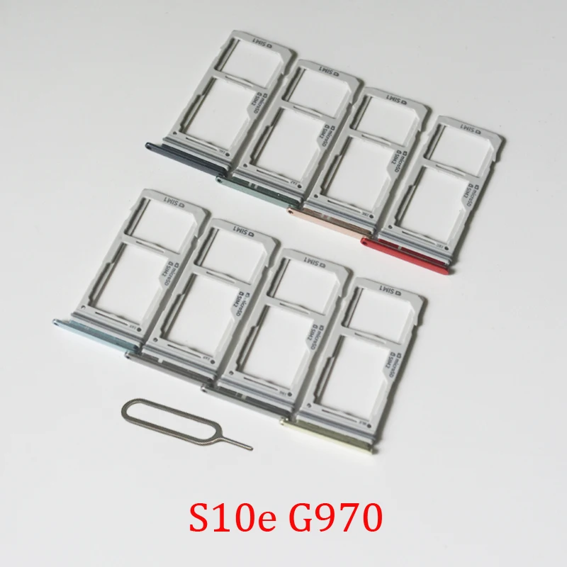 SIM Card Tray Slot For Samsung Galaxy S10e G970F G970 Phone New SIM Chip Micro SD Card Tray Holder Adapter + Tool