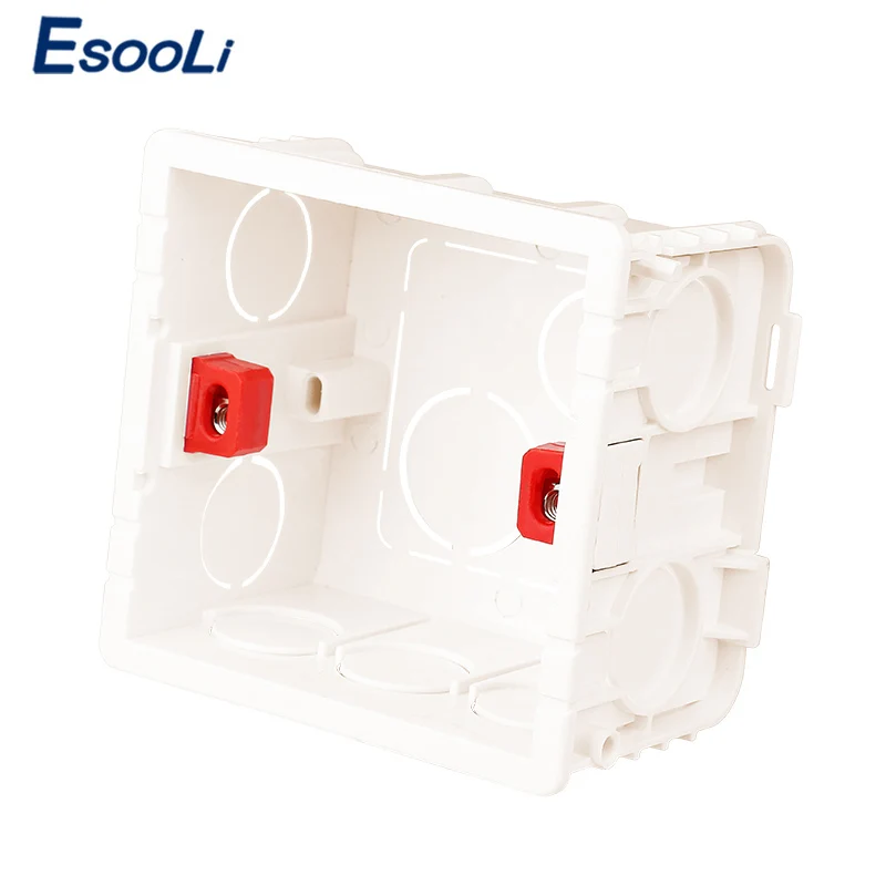 EsooLi caja de montaje ajustable, casete interno de 3 colores, 86mm x 83mm x 50mm para Interruptor táctil tipo 86 y caja trasera de cableado de