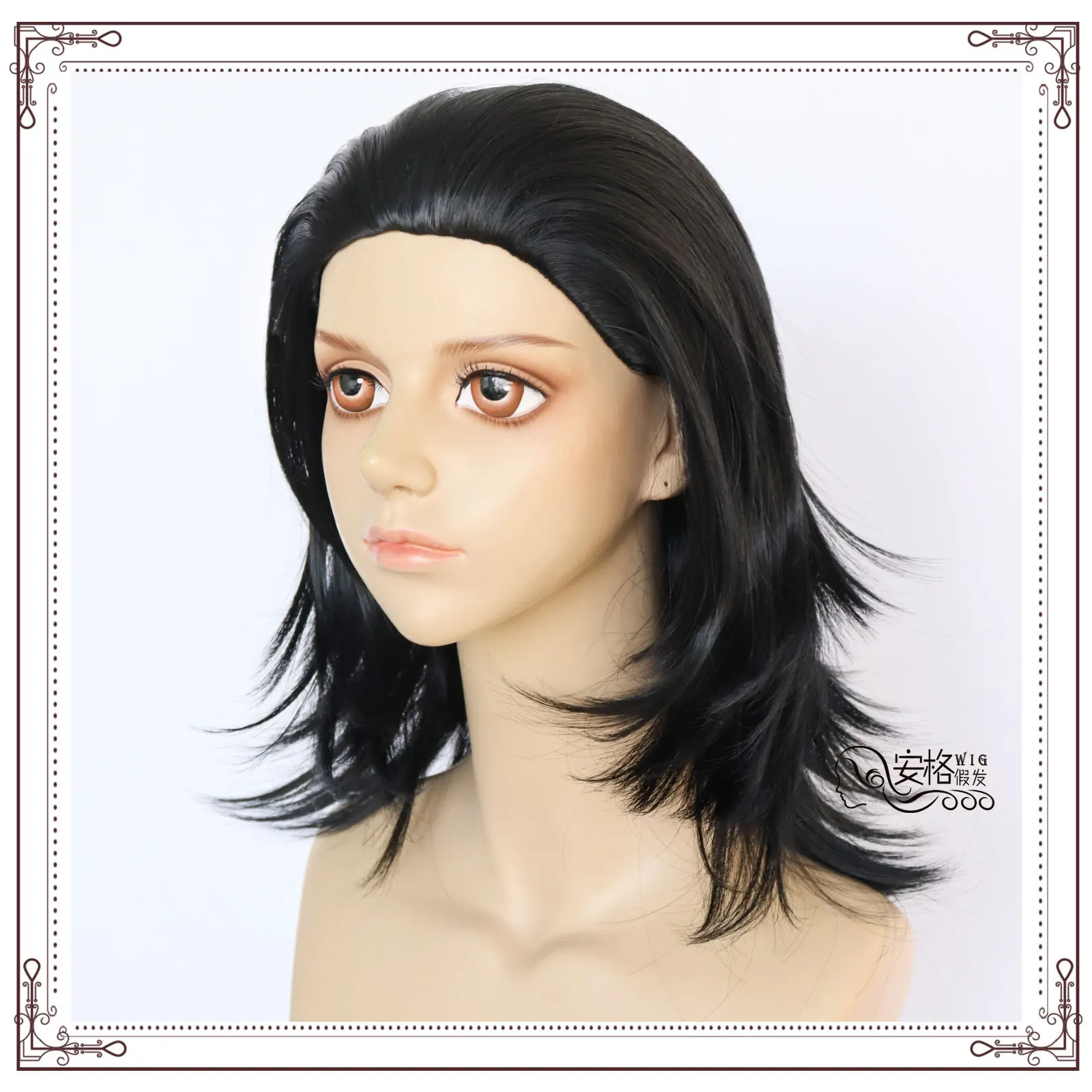 Loki คอสเพลย์วิกผม Loki สีดำสังเคราะห์ผมการ์ตูน Loptr บทบาทเล่นเครื่องแต่งกาย Party Wigs + วิกหมวก