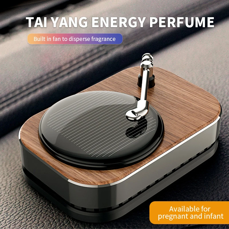 

Car Air Freshener Solar Energy Record Player Rotating Perfume Cars Accessories Interior Decoration Smell Air Purifier Ornaments