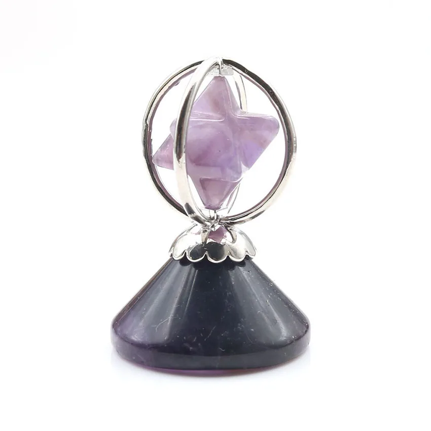 XSM Cone Shape Pyramid Energy Generator Rotating Merkaba Reiki Healing Crystal Stones Spiritual Transmitter Home Decor Jewelry