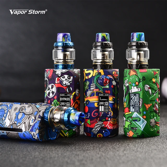 Vapor Storm Storm230 Starter Kit Electronic E Cigarette Vape With 200w Puma 200w Tc Vw Bypass Box Mod Hawk Atomizer Tank Vaper Electronic Cigarette Kits AliExpress