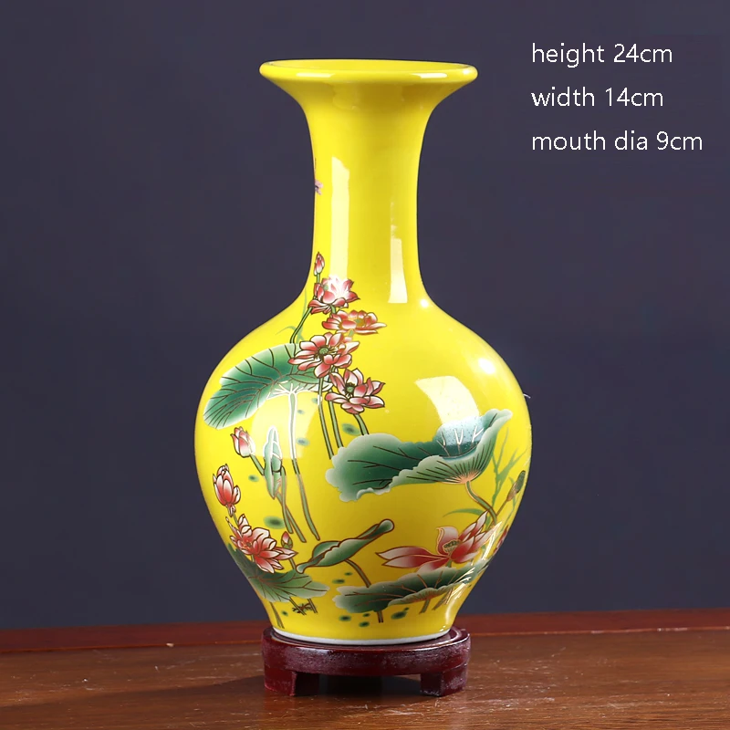 New Decoration Color Glaze Porcelain Vase Living Room Jingdezhen Ceramic Vase Decoration Modern Chinese Living Room TV Cabinet