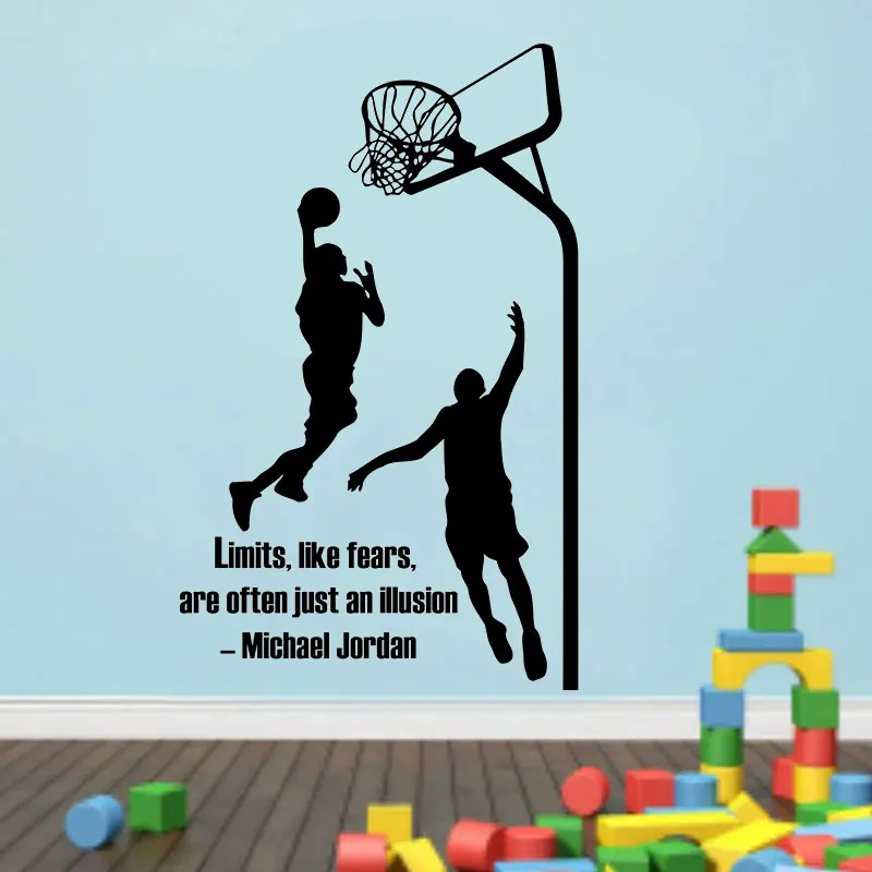 Basketball vinyl wall sticker sport basketball boy basket wall art children room wall decoration home living room decoration l06