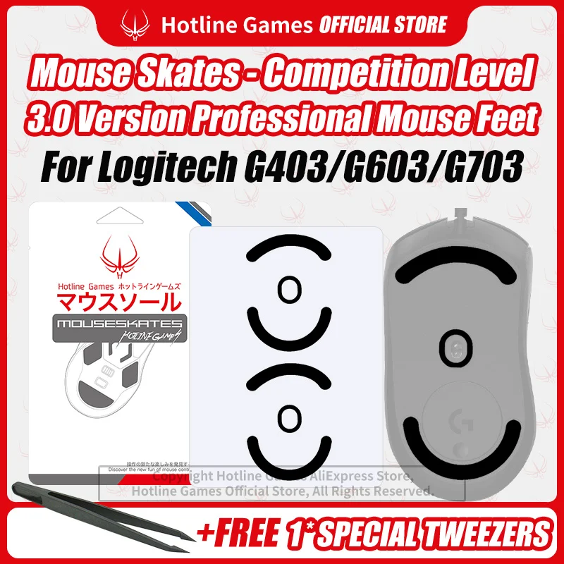 

2 Sets Hotline Games 3.0 Mouse Skates Mouse Feet Replacement for Logitech G703 Gaming Mouse,Smooth,Durable,Glide Feet Pads