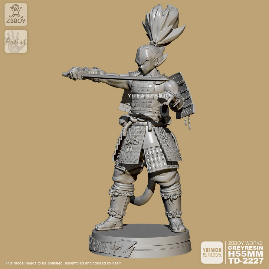 55mm Resin Figure Kits Samurai Vegeta Self-assembled TD-2227