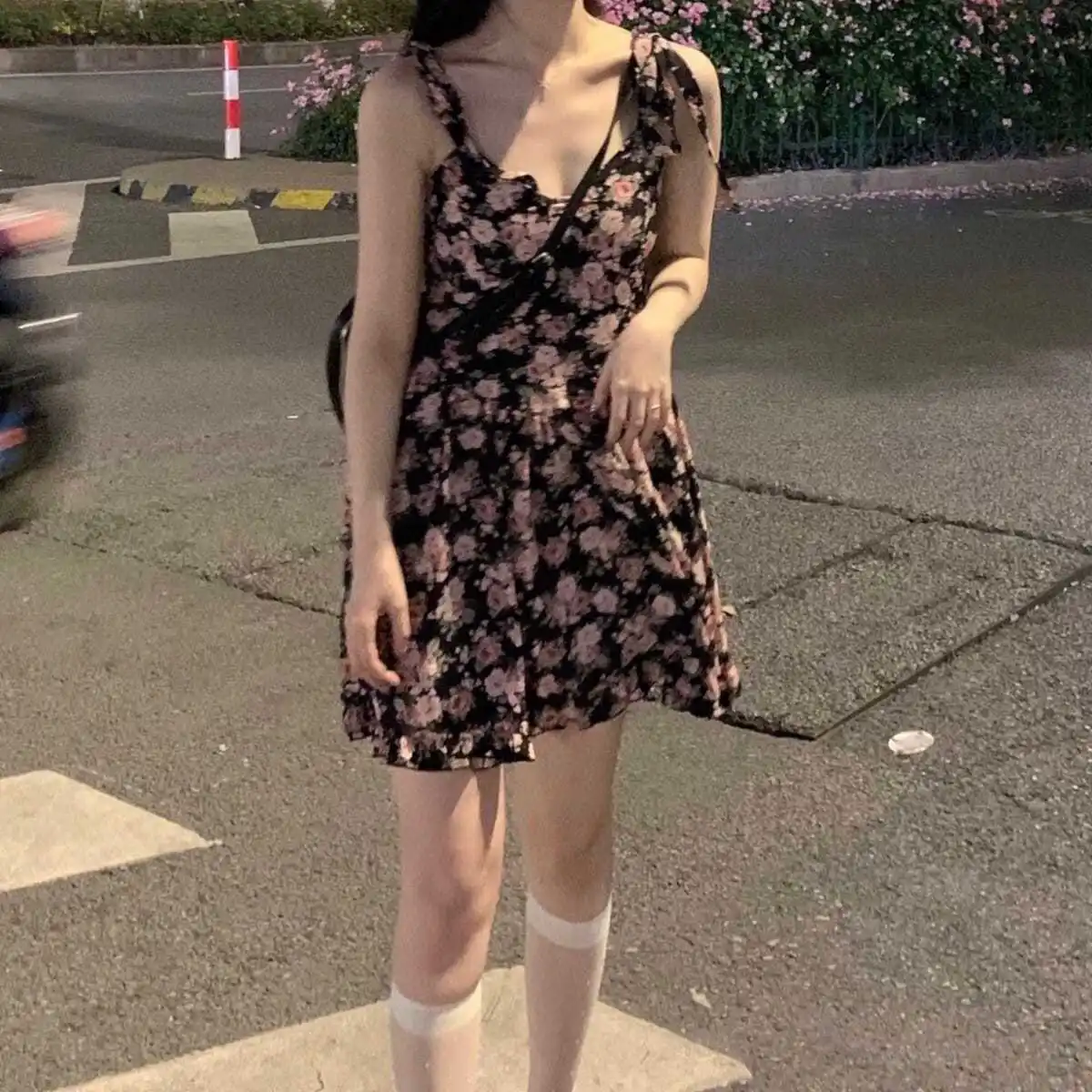 Sleeveless Dresses Women Retro Fit Floral Summer Casual Mini Slim High Street Vestidos Female Cute Ladies Ulzzang Daily Bow New