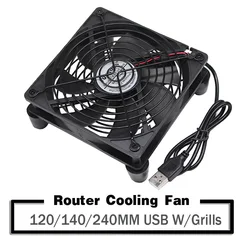 YOUNUON 120mm 140mm 240mm 5V USB Router Fan TV Box Kühler PC DIY Kühler W/ schrauben Schutzhülle net Stille Desktop Fan 12cm 14cm