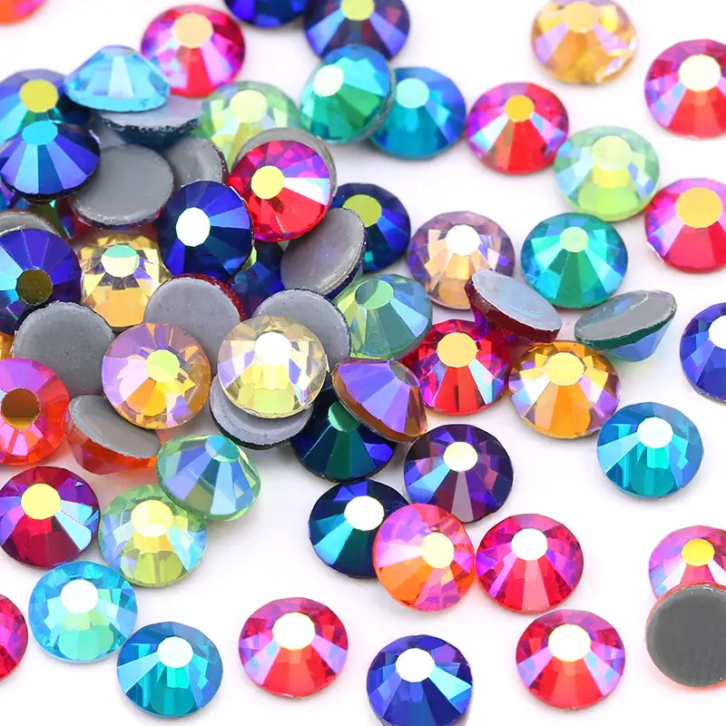SS6-SS30 Multi-color Crystal AB Hot Fix Rhinestone Crystal Super Glitter Strass Iron On Rhinestones For Nail Art Fabric Garment - Image 32