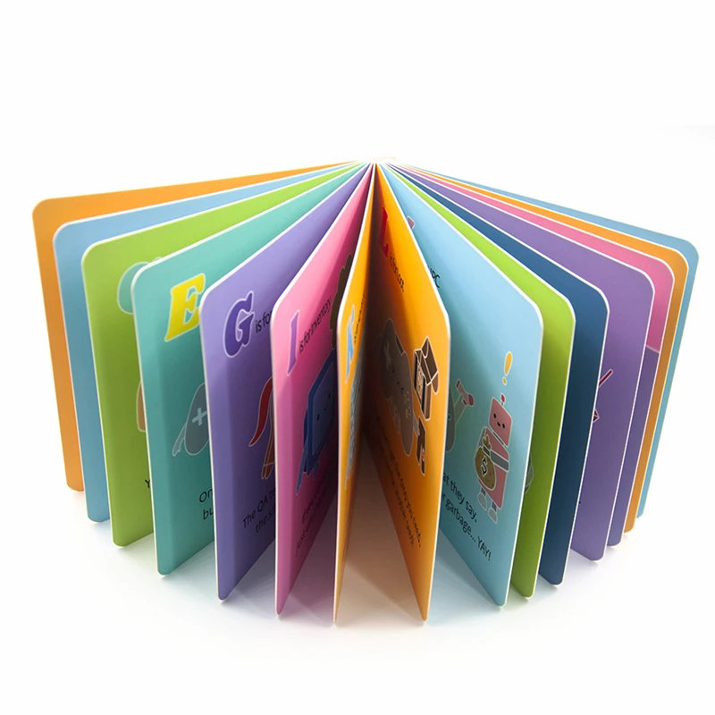 Custom Board Books For Children Baby Learning Korean Chinese English Kid Reading Cardboa Book Short Story Round Corner Printing