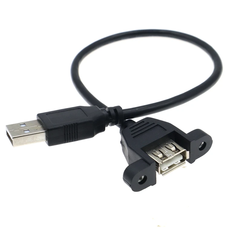 0.3m-5m USB 2.0 Male-to-Female Extension Cable With Panel Mounting Screw Holes to Fix Industrial Control Chassis Adapter