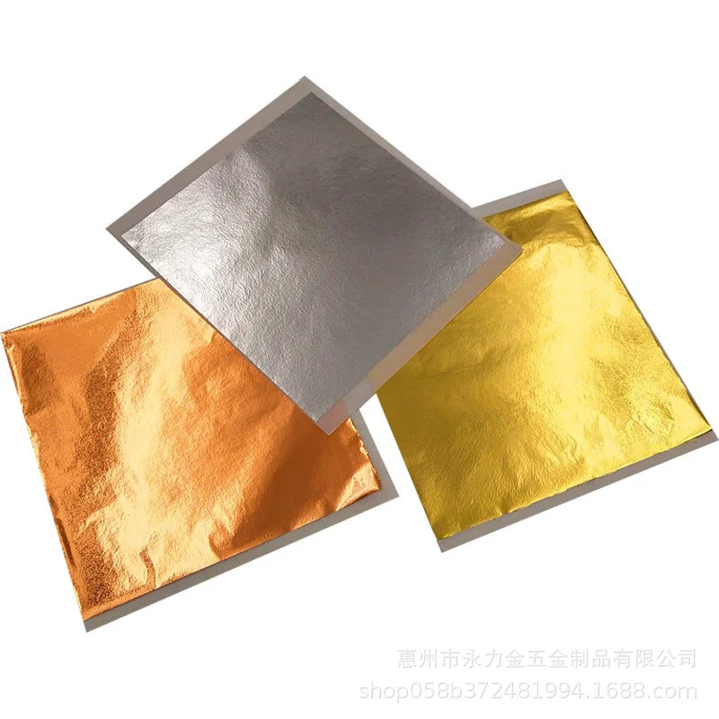 100Pcs Gold Silver Copper Imitation Gold Foil Paper Gilding DIY Craft Art Home Decoration Nail Handmade Supplies 14/16cm c2870