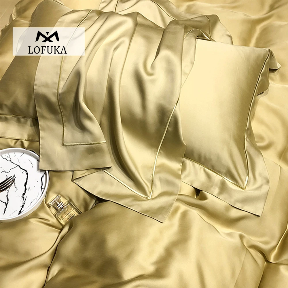 

Lofuka Women Yellow 100% Silk Pillowcase Beauty Top Grade Silk Healthy Beauty Skin Hair Pillow Case Gift For Family Deep Sleep