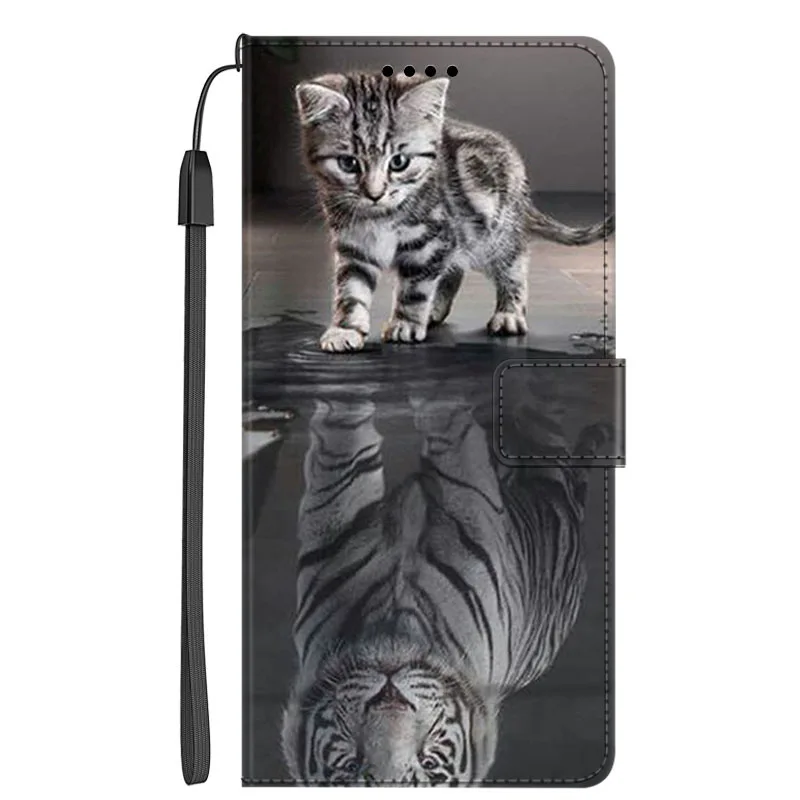 Book Flip Case For Honor 200 Smart 5G Funda Leather Magnetic Wallet Cover Luxury Wallet Flip bags for Honor 200 Smart Cat Holder